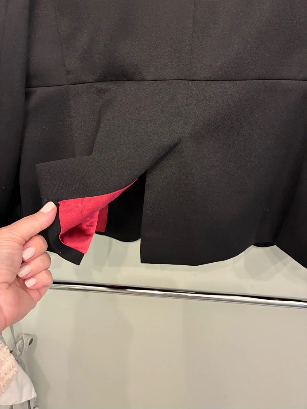 Talbots Black Tux Blazer with Hot PinkInterior